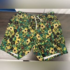 Floral Patterned Shorts with Drawstring